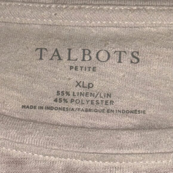 Talbots Cinched Shoulder Tie Bateau Neck Tee - White woman's size XLP - Picture 7 of 8